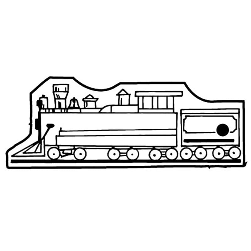 Antique Train 2 Key Tag - Spot Color