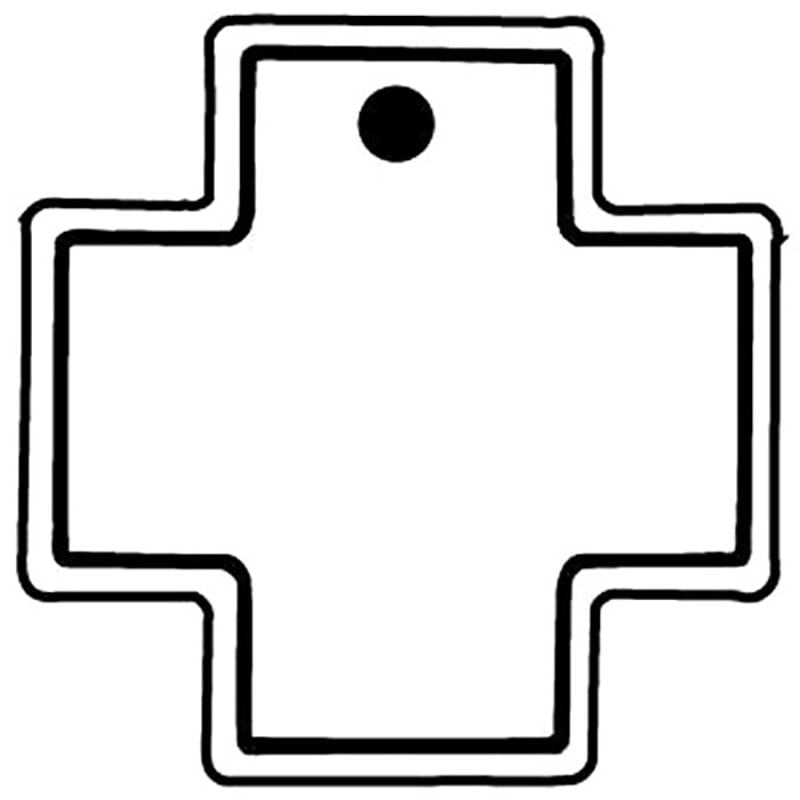 Squared Cross 1 Key Tag - Spot Color | VRN-184-3785-C3