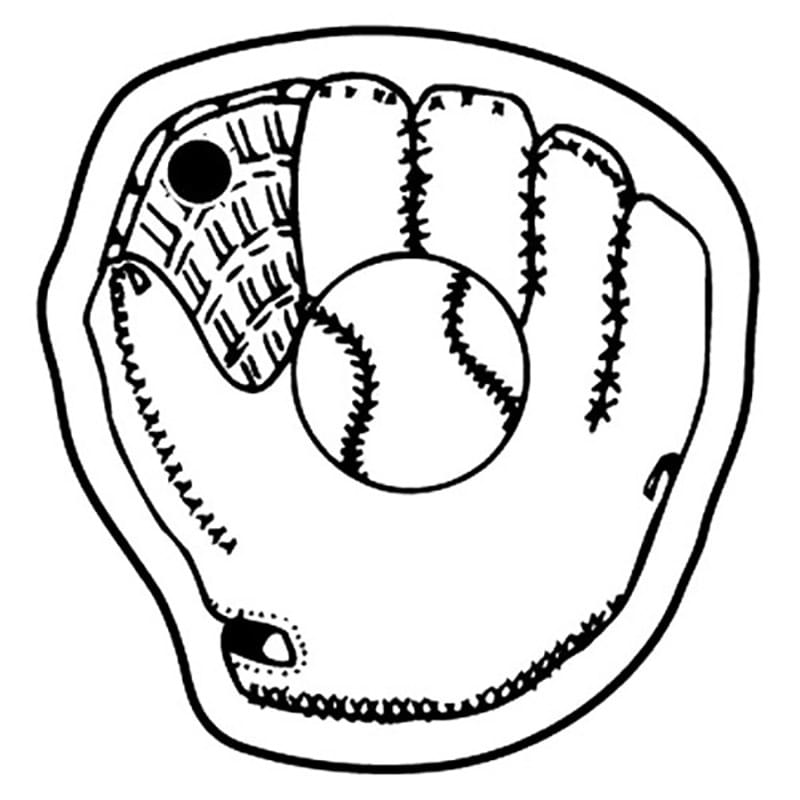 Baseball Mitt Outline Key Tag (Spot Color)