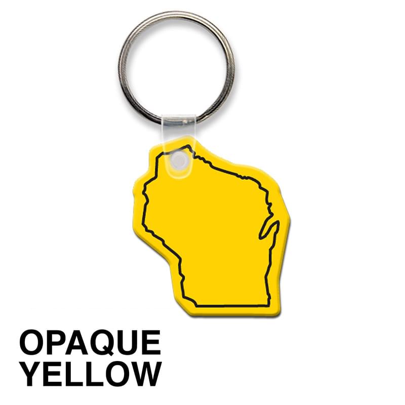 Wisconsin State Shape Key Tag (Spot Color)