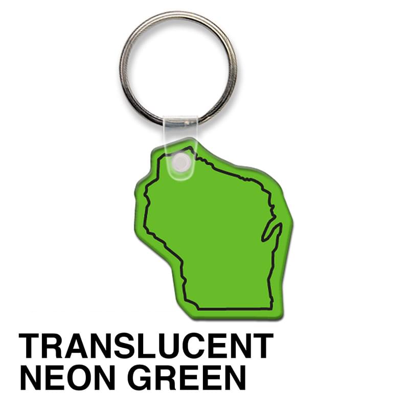 Wisconsin State Shape Key Tag (Spot Color)