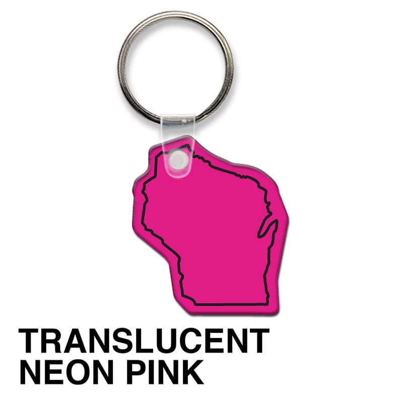 Wisconsin State Shape Key Tag (Spot Color)
