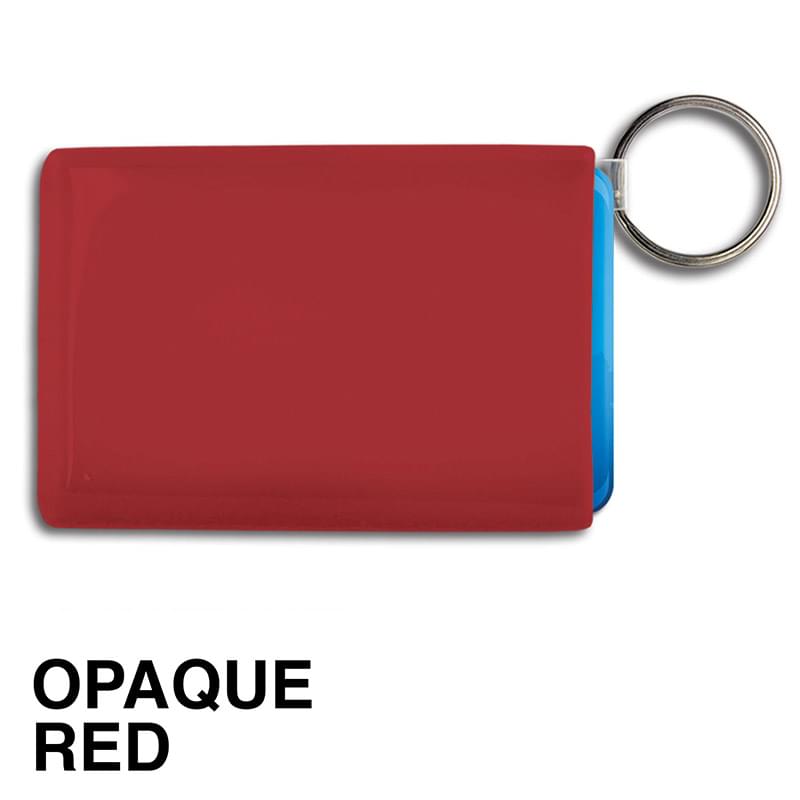 Rectangle Card Holder w/Key Ring - Spot Color