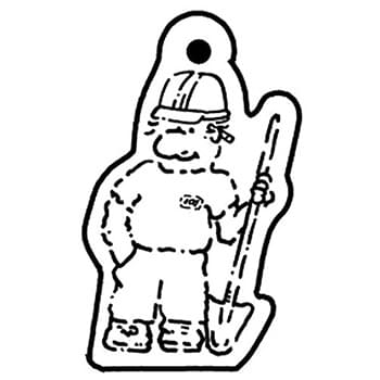 Construction Worker Key Tag - Spot Color