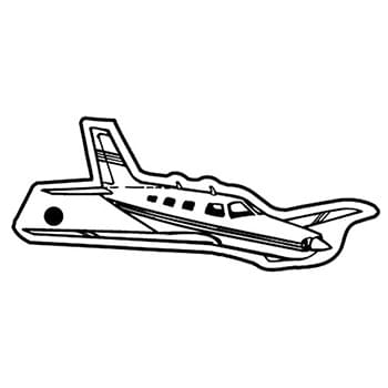 Airplane w/Turned Up Wings Key Tag (Spot Color)