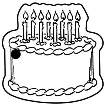 Cake w/Candles Key Tag - Spot Color