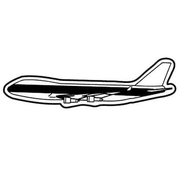 Airplane w/Stripe Key Tag (Spot Color)